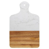 Доска сервировочная marm, 21,5х33,5 см, белый мрамор/акация