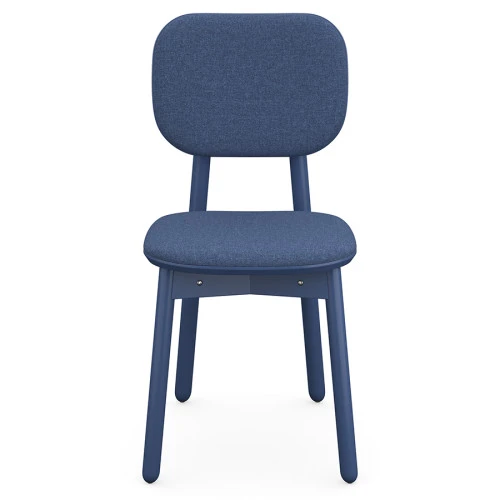 Стул с обивкой saga, рогожка, синий