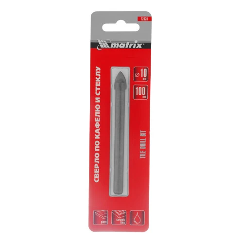 Сверло по керамической плитке, 10 мм, цилиндрический хвостовик Matrix