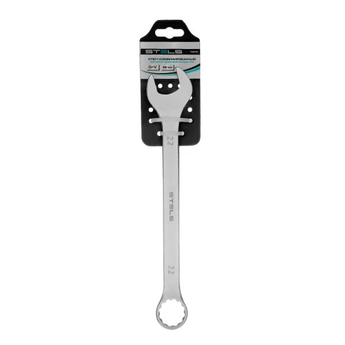 Ключ комбинированный, 22 мм, CrV, матовый хром Stels