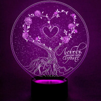 3D светильник  Древо любви