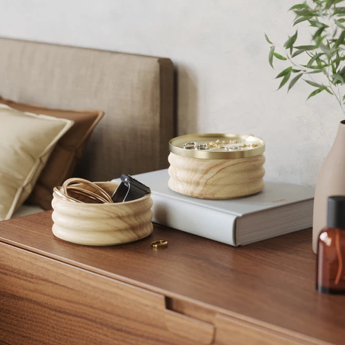 Шкатулка для украшений tesora, натуральное дерево/латунь