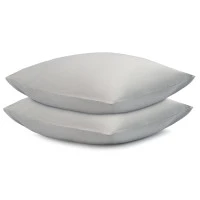 Набор из двух наволочек  из умягченного сатина серого цвета из коллекции essential, 70х70 см