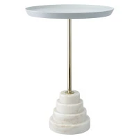 Столик кофейный sustainable collection, D38 см, серый/белый