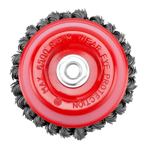 Щетка для УШМ, 125 мм, М14, "чашка", двухрядная, крученая проволока 0.8 мм Matrix