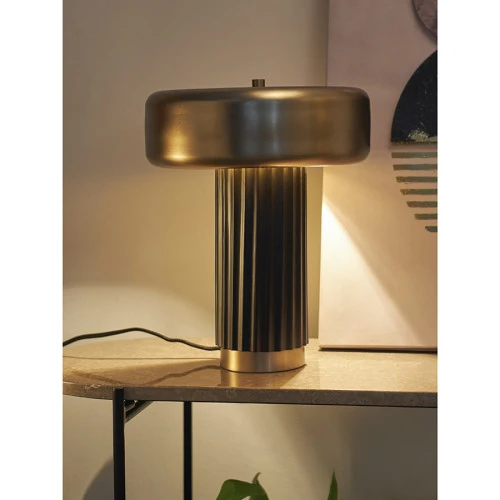 Лампа настольная stone, D27х35 см, черная/золотистая