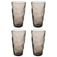 Набор стаканов из акрила hollow, 550 мл, серо-коричневый, 4 шт.