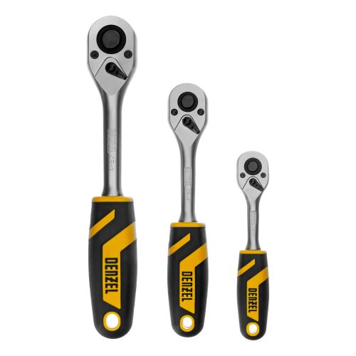 Набор инструментов, 1/2", 1/4", 3/8", CrV, S2, пластиковый кейс, 216 предметов Denzel