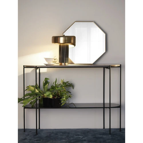 Лампа настольная stone, D27х35 см, черная/золотистая