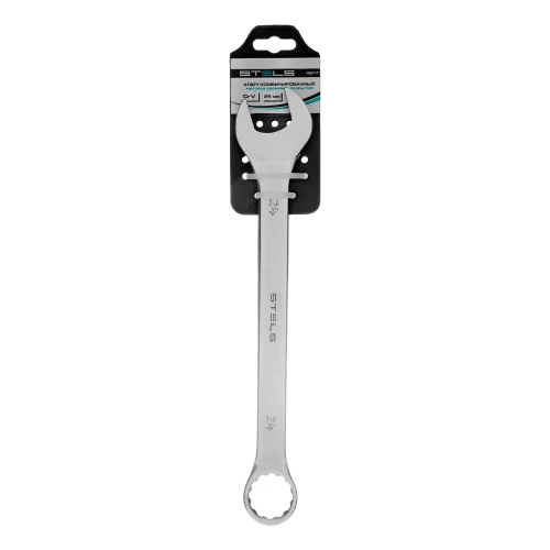 Ключ комбинированный, 24 мм, CrV, матовый хром Stels