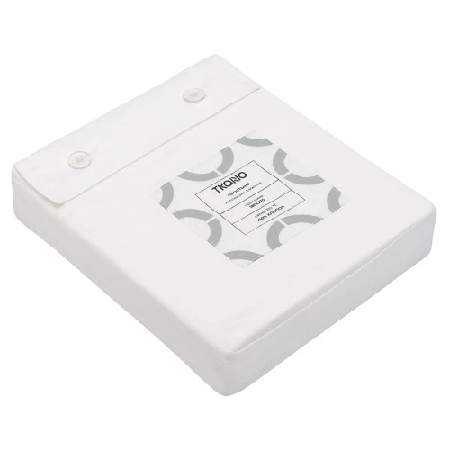 Простыня из сатина белого цвета из коллекции essential, 180х270 см