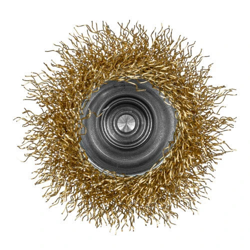 Щетка для дрели, 50 мм, "чашка" со шпилькой, латунированная витая проволока Matrix
