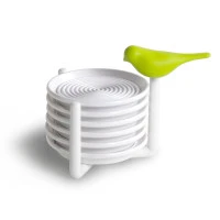 Набор подставок под чашки sparrow, белый/зеленый