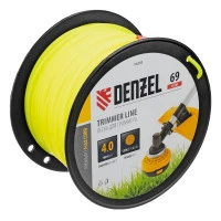 Леска для триммера круглая, 4,0мм х 69м, на DIN катушке FLEX CORD,  Denzel