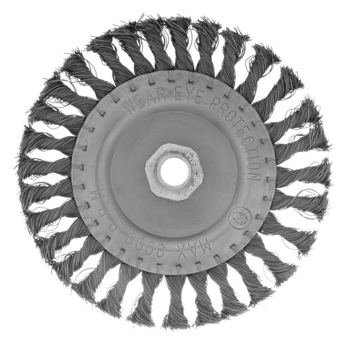 Щетка для УШМ 150 мм, М14, плоская, крученая проволока 0.35 мм Matrix