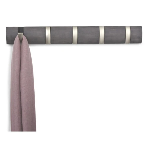 Вешалка настенная flip, 50,8 см, дерево-никель, 5 крючков