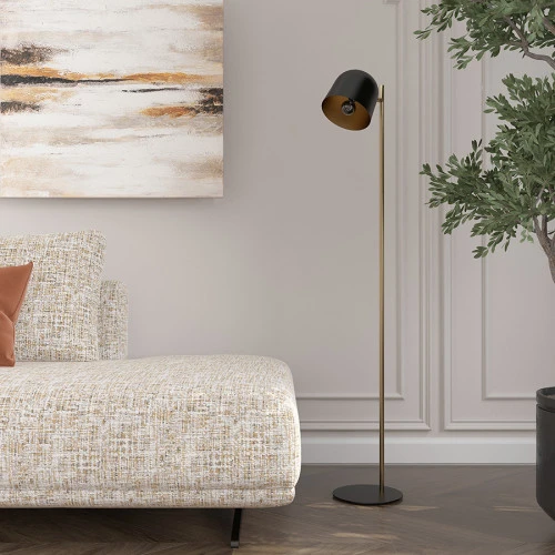 Торшер enkel kopp,142 см, черный/золотистый
