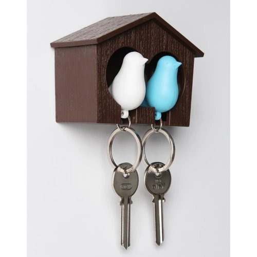 Держатель для ключей duo sparrow, коричневый/белый/голубой