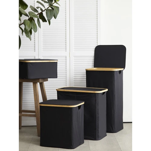 Корзина для белья neat tall, 41х35х74 см, черная