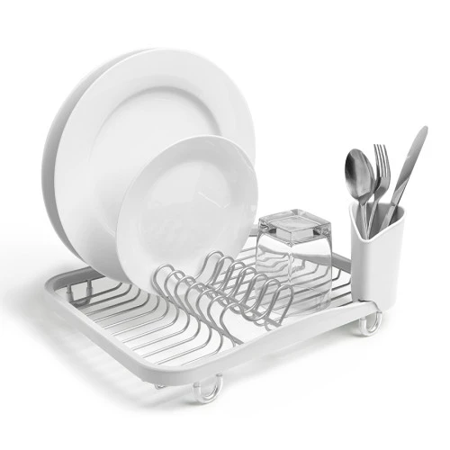 Сушилка для посуды sinkin, 28х14х35,5 см, белая, никель