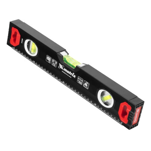 Уровень алюминиевый, усиленный, фрезерованный, 3 глазка, 400 мм Matrix