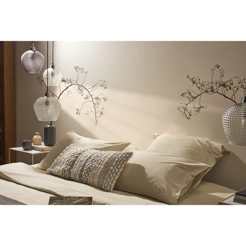 Набор из двух наволочек из сатина серо-бежевого цвета  брашинг-эффектом из коллекции essential, 70х70 см