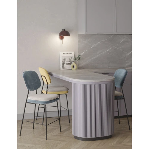 Стул полубарный pea, велюр, сине-зеленый/бежевый