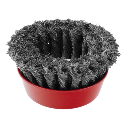 Щетка для УШМ, 100 мм, М14, "чашка", двухрядная, крученая проволока 0.35 мм Matrix