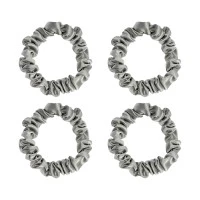 Набор из 4 шелковых резинок для волос светло-серого цвета из коллекции essential