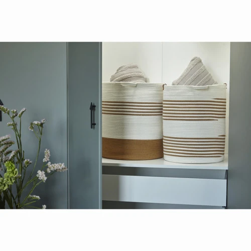 Корзина для хранения thea D35х48 см, бежевая/горчичная