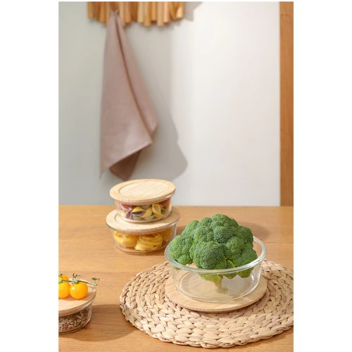 Контейнер для запекания и хранения eco store с крышкой из бамбука, 650 мл