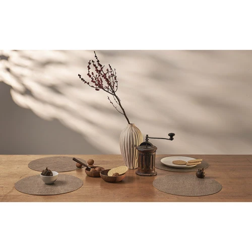 Набор из 4-х сервировочных салфеток leanera, D35 см, песочные