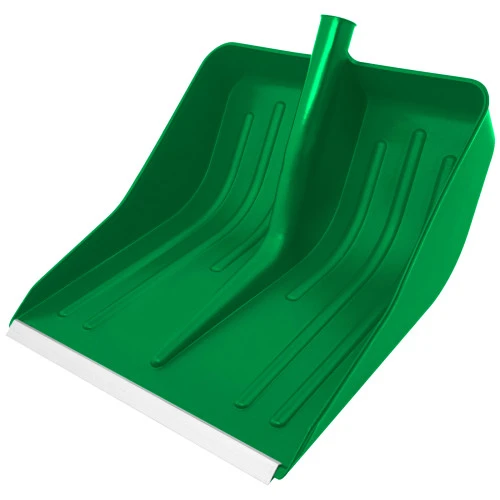 Лопата для уборки снега пластиковая, зеленая, 420 х 425 мм, без черенка, Сибртех