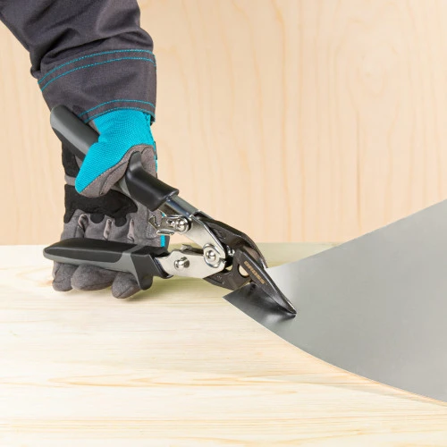 Ножницы по металлу "Piranha", усиленные, 255 мм, прямой и левый рез, сталь СrMo, двухкомпонентные рукоятки Gross