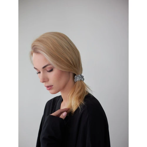 Набор из 4 шелковых резинок для волос светло-серого цвета из коллекции essential