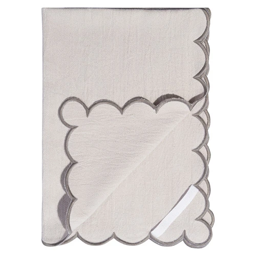 Набор кухонных полотенец с контрастным кантом серого цвета из коллекции trendy ruffles, 50х70 см