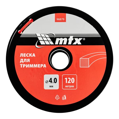 Леска для триммера квадрат 4,0 мм х 120 м, на катушке MTX
