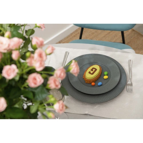 Набор обеденных тарелок soft ripples,  D27 см, серые, 2 шт.