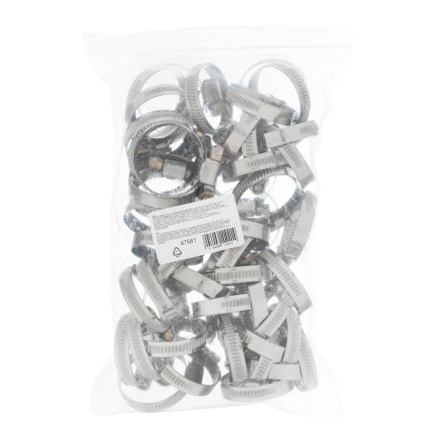 Хомуты нержавеющая сталь, Стандартное болтовое крепление 25-40 мм, 50 штук в упаковке, ширина 9 мм Сибртех