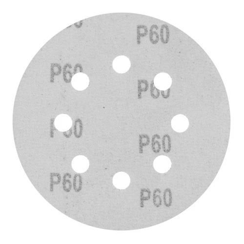 Круг абразивный на ворсовой подложке под "липучку", перфорированный, P 60, 125 мм, 5 шт Сибртех