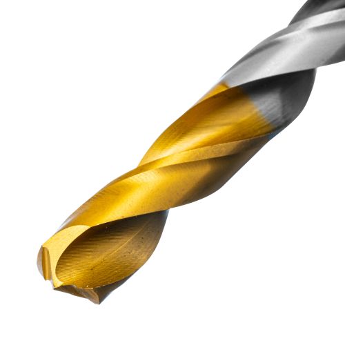 Сверло спиральное по металлу 10 x 133мм, Р6М5, Golden Tip, многогранная заточка Denzel