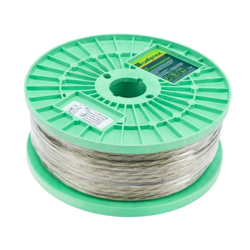 Трос металлополимерный прозрачный ПР-4.0, толщина 4.0 мм, катушка 100 метров Сибртех