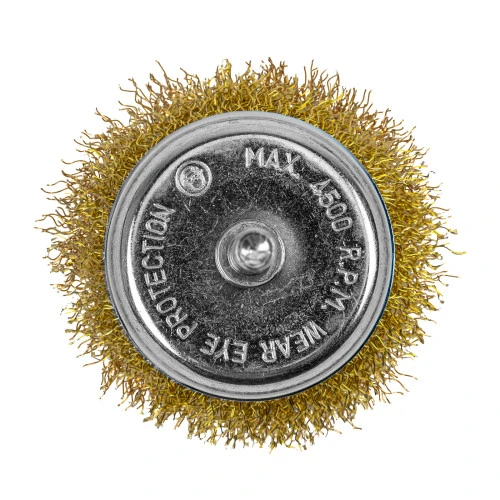 Щетка для дрели, 65 мм, "чашка" со шпилькой, латунированная витая проволока Matrix