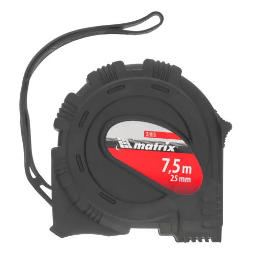 Рулетка Black,7,5 м х 25 мм,обрезиненный корпус Matrix