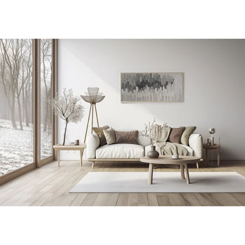 Панно декоративное с ручной росписью by feel, 140х70 см, черно-белое