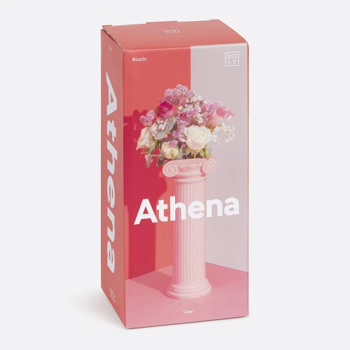 Ваза для цветов athena, 25 см, розовая