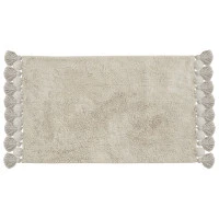 Коврик для ванной ворсовый с кисточками светло-серого цвета из коллекции essential, 50х80 см