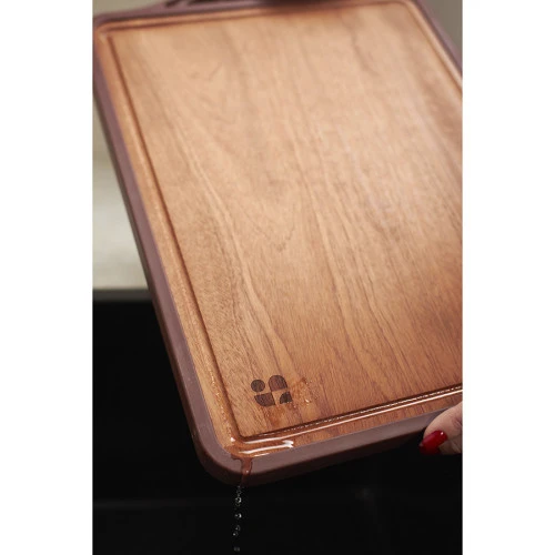 Доска разделочная двусторонняя из пшеничного волокна и черного дерева arlett, 44,5х30,5 см, сливовая