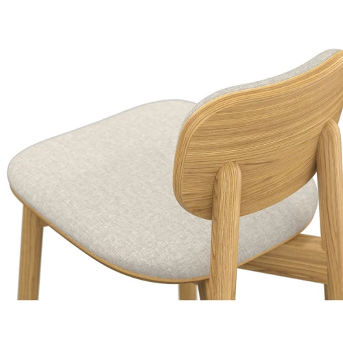 Стул полубарный с обивкой saga, рогожка, бежевый