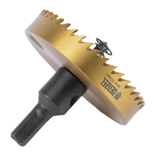 Коронка по металлу HSS, 70 мм, нитридтитановое покрытие Denzel